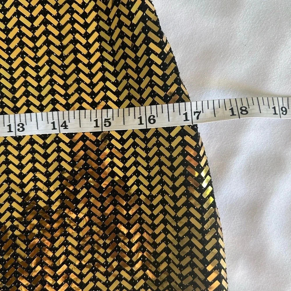 Naeem Khan Flutter Cap Sleeve Open Back Gold Sequ… - image 13